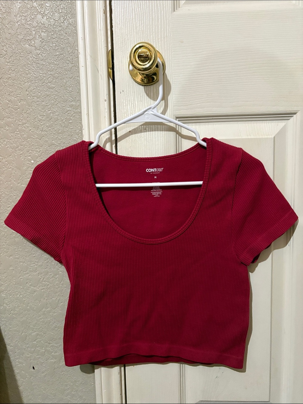 PacSun Ribbed Scoop Neck Crop Top - Red